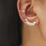 Lianfudai Bohemian NO Piercing Crystal Rhinestone Ear Cuff Wrap Stud Clip Earrings For Women Girl Trendy Earrings Jewelry