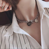 Lianfudai Vintage Multilayer Acrylic Butterfly Choker Necklace Fashion Women Letter Golden Chain Layered Necklace Jewelry Party Gift