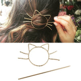 Lianfudai Christmas gifts ideas BOHO Hair Clip Geometric Feather Bun Cuff Leaf Star X Shape Hair Sticks Cute Cat Hairpin Headwear Hair Accessories Trendy Gift
