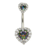Lianfudai Christmas wishlist 14G Navel Belly Button Rings Barbell Zircon Heart Sexy Belly Bars Navel Rings Belly Indian Piercing Nombril Belly Jewelry