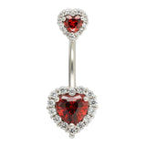 Lianfudai Christmas wishlist 14G Navel Belly Button Rings Barbell Zircon Heart Sexy Belly Bars Navel Rings Belly Indian Piercing Nombril Belly Jewelry