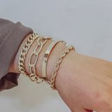 Lianfudai Fashion Gold Multilayer Beads Pearl Bracelets for Women Beaded Chain Bracelets Set Female Bracelet Bangles Trendy Jewelryee
