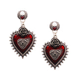 Lianfudai  gifts for her hot sale new Goth Mysterious Dark Coffin Drop Earrings Jewelry Blood Rose Heart Butterfly Bat Skull Angel Charms Vintage Earrings For Women