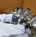Lianfudai Christmas gifts Viking Eagle Cuff Bracelet Valentines Day Gift for Boyfriend Adjustable  Open Tribal Wildlife Jewelry Indian Eagle Wing Bracelet