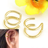 Lianfudai gifts for women  2 Pcs/set Punk Simple Ear Clip Cuff Wrap Earrings For Women Fashion Jewelry Clip-on Earrings Non-piercing Ear Cuff Eardrop