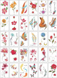 Lianfudai  Christmas 30Pcs/Set No Repeat Temporary Tattoo Stickers Waterproof Arm Clavicle Body Art Sticker Disposable butterfly tatouage temporaire