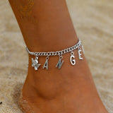 Lianfudai gifts for her  Boho Anklets For Women Girls Stars Chains On Leg Bule Stone Leg Bracelet Summer Beach Accessories Barefoot Jewelry