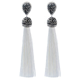 LIANFUDAI Shiny Crystal Tassel Earrings Bohemian Rhinestone Pendant Statement Long Fringe Earrings for Women Fashion Jewelry