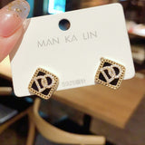 LIANFUDAI Korean New Fashion Rhinestone Hoop Earrings Shine Crystal Hollow Gold Color Round Circle Earring For Women Wedding Jewelry Gift