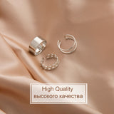 Lianfudai  gifts for her hot sale new  New Gothic Style Three Piece Opening Rings for Woman Fashion Jewelry European and American Wedding Party Sexy Ring