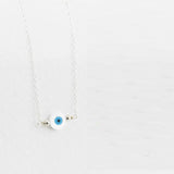 Lianfudai Blue Evil Eye Necklace, Handmade Turkish Glass and 18kt gold filled