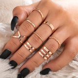 Lianfudai Fashion Korean Rings For Women Smiling Face Ring Set Hiphop/Rock Mens Rings Grunge Charms Jewelry For women Wholesale Gothic