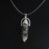 LIANFUDAI column necklace natural crystal pendant Stone Pendant Leather Necklace men's and women's fashion jewelry Amulet