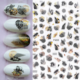 LIANFUDAI Summer Tropical Beach Coconut Tree Slippers 3D Nail Sticker Leaves Shell Transfer Decals Slider Decoration Manicures