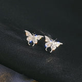 LIANFUDAI New Korean Elegant Cute Rhinestone Butterfly Stud Earrings For Women Girls Fashion Metal Chain Boucle D'oreille Jewelry