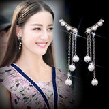 LIANFUDAI New Korean Elegant Cute Rhinestone Butterfly Stud Earrings For Women Girls Fashion Metal Chain Boucle D'oreille Jewelry