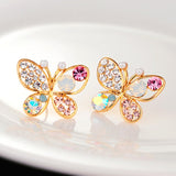 LIANFUDAI New Korean Elegant Cute Rhinestone Butterfly Stud Earrings For Women Girls Fashion Metal Chain Boucle D'oreille Jewelry