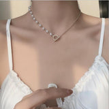 Lianfudai 15 Style Simple Pearl Bead Chain Choker Necklace Crystal Leaf Tassel Necklace For Women Fashion Sex Jewelry Prom Accessories