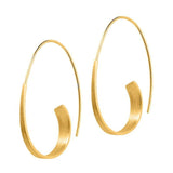 Lianfudai Christmas wishlist New Simple Gold Silver Color Indian Hoop Earring with Satin Finish Earrings for Women Fashion Statement Brincos Jewelry Gift
