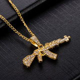 Lianfudai father's day gifts Fast and Furious Movies Actor Dominic Toretto  Rhinestone Cross Crystal Pendant Chain Necklace Men Jewelry