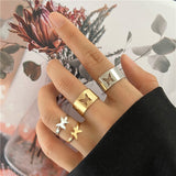 Lianfudai Korean Fashion Gold Butterfly Rings For Women Men Lover Couple Sets Paired Things Wedding Open Adjustable Ring Gift Jewelry