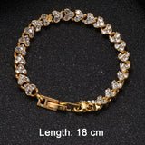 Lianfudai 1pc Fashion Hand Chain Crystal Stretch Shine Bracelets For Women Couple Girlsfriend Charm Austria Crystal Cuff Bangles Wedding