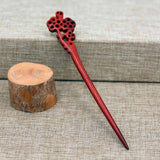 Lianfudai Christmas gifts ideas 1pc Red Sandalwood Hair Pins Hair Sticks Wood Animal Bird Phoenix Hairpins Headpiece Women Headwear Hair Accessories JL