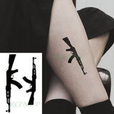 Lianfudai  Christmas Waterproof Temporary Tattoo Sticker black machine gun tatto flash tatoo fake tattoos for men women