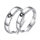 Lianfudai Christmas wishlist 2 sets of sun and moon matching couple friendship lover opening adjustable ring ring set ring suitable for Christmas gifts