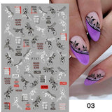 Lianfudai CHEISTMAS gifts for her 1PC 3D Nail Stickers Black Heart Love Self-Adhesive Slider Letters Nail Art Decorations Stars Decals Manicure Accessories