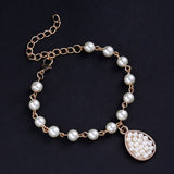 Lianfudai gifts for her Fashion Silver Color Chain Bracelet Cute Acrylic Butterfly Pendant for Women Bohemian Pearl Bracelet Bangles  Trend Jewelry