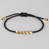 Lianfudai Buddhist Creative Irregular Copper Beads Red Black Rope Pulling Bracelet For Women Men Handmade Knots Thread Bracelets