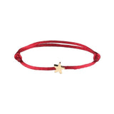 Lianfudai Lucky Red Rope Bracelet Couple Simplicity Adjustable Five Pointed Star Charm Bracelets for Women Men Bracelet Friendship Jewelry