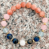 Lianfudai New Handmade Natural Stone Bracelet for Women Color Beaded Charm Bracelet Girl Fashion Jewelry  Party Birthday Gift