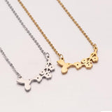 Lianfudai Fashion Necklaces for Women Statement	Flower Branch Pendants Necklaces Girls Stainless Steel Jewery Gifts kettingen