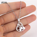 Lianfudai Fashion Necklaces for Women Statement	Flower Branch Pendants Necklaces Girls Stainless Steel Jewery Gifts kettingen