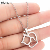 Lianfudai Fashion Necklaces for Women Statement	Flower Branch Pendants Necklaces Girls Stainless Steel Jewery Gifts kettingen