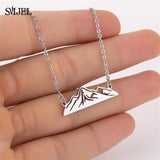 Lianfudai Fashion Necklaces for Women Statement	Flower Branch Pendants Necklaces Girls Stainless Steel Jewery Gifts kettingen