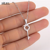 Lianfudai Fashion Necklaces for Women Statement	Flower Branch Pendants Necklaces Girls Stainless Steel Jewery Gifts kettingen