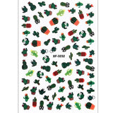 LIANFUDAI DIY Water Nail Decal and Sticker Flower Leaf Tree Green Simple Summer Slider for Nail Art Watermark Manicure Decor Wholesale