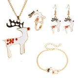 Lianfudai Christmas wishlist 5PCS/Set Christmas Women Alloy Jewelry Set Santa Elk Bell Earrings Necklace Bracelet Decor Xmas Accessories Gift for Girl Women