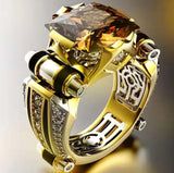 Lianfudai gifts for men Classic Men Rings Zirconia Inlay Rings Wedding Engagement Bands Anniversary Jewelry Men Christmas Gift Accessories
