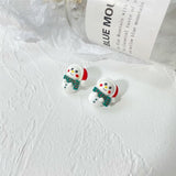Lianfudai Christmas gifts ideas Christmas Collection Polymer Clay Stud Earrings for Women Girl, Holiday Celebration Jewellery Soft Clay Christmas Tree Earrings