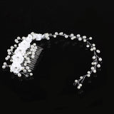 Lianfudai bridal jewelry set for wedding Flashing Rhinestone Pearl Hair Clip Bridal Hair Ornaments Elegant Wedding Jewelry Accessories Crystal Bride Hair Comb Headwear