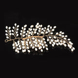 Lianfudai bridal jewelry set for wedding Flashing Rhinestone Pearl Hair Clip Bridal Hair Ornaments Elegant Wedding Jewelry Accessories Crystal Bride Hair Comb Headwear