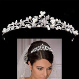 Lianfudai Christmas wishlist Princess Wedding Bridal Rhinestone Crystal Crown Hair Crown Bride Pearl Headwear Band U0I5