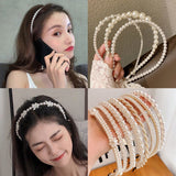 Lianfudai Christmas gifts ideas Trendy luxurious Big pearl Headband for Women Bow Oversize Ball Hairband Fashion Hair Accessories Headwear