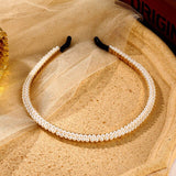 Lianfudai Christmas gifts ideas Trendy luxurious Big pearl Headband for Women Bow Oversize Ball Hairband Fashion Hair Accessories Headwear