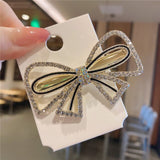 Lianfudai Fashion Korean Pearl Crystal Hairpin Women Geometric Heart Bowknot Handmade Hair Accessories Headwear Pearl Flower Hairpin