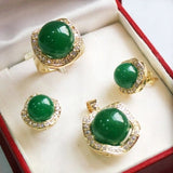 Lianfudai gifts for women fine Nobility 10mm &14mm Pink South Sea Shell Pearl Earrings Ring 6-9# Pendant Jewel Set Crystal Women Wedding